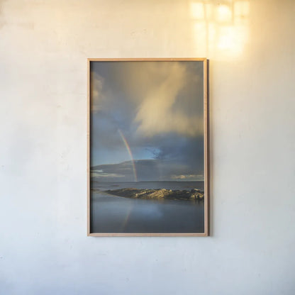 Blue Rocks by Alan Majchrowicz. shown as a paper print in a natural frame. Available as a archival giclee rolled canvas, fine art paper, or poster print. SKU 46106h.