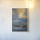 Blue Rocks by Alan Majchrowicz. shown as a paper print in a white frame. Available as a archival giclee rolled canvas, fine art paper, or poster print. SKU 46106h.