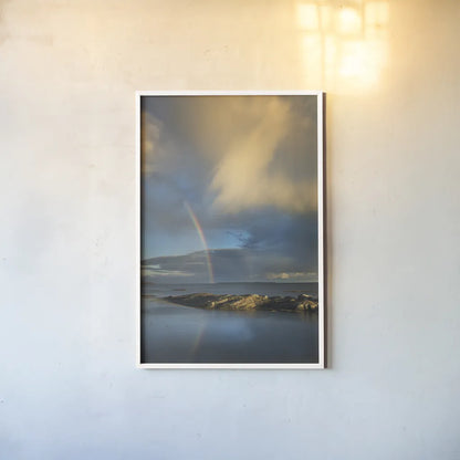 Blue Rocks by Alan Majchrowicz. shown as a paper print in a white frame. Available as a archival giclee rolled canvas, fine art paper, or poster print. SKU 46106h.