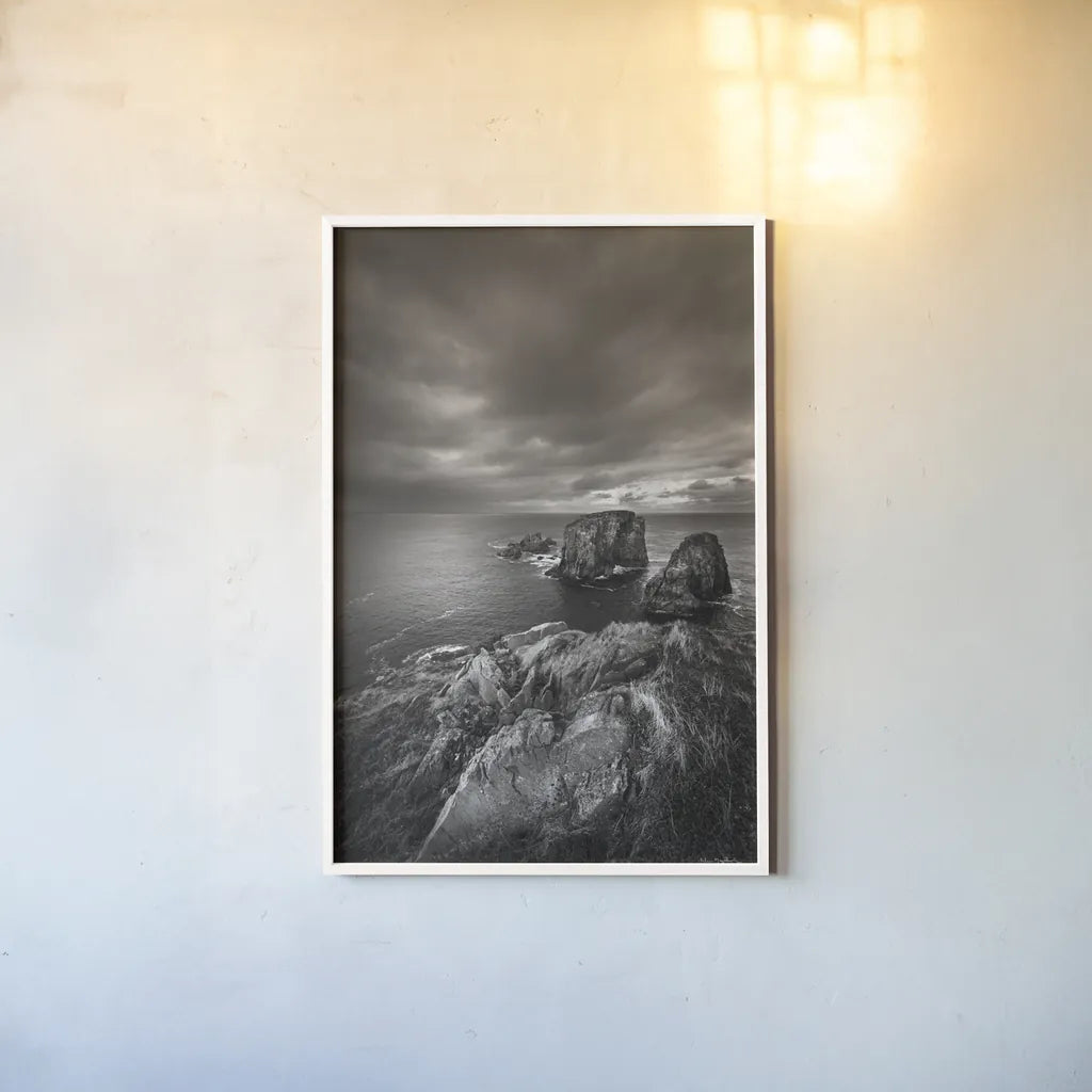 Bonavista Peninsula by Alan Majchrowicz. shown as a paper print in a white frame. Available as a archival giclee rolled canvas, fine art paper, or poster print. SKU 88895h.