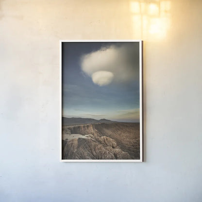 Borrego Clouds by Alan Majchrowicz. shown as a paper print in a white frame. Available as a archival giclee rolled canvas, fine art paper, or poster print. SKU 77218h.