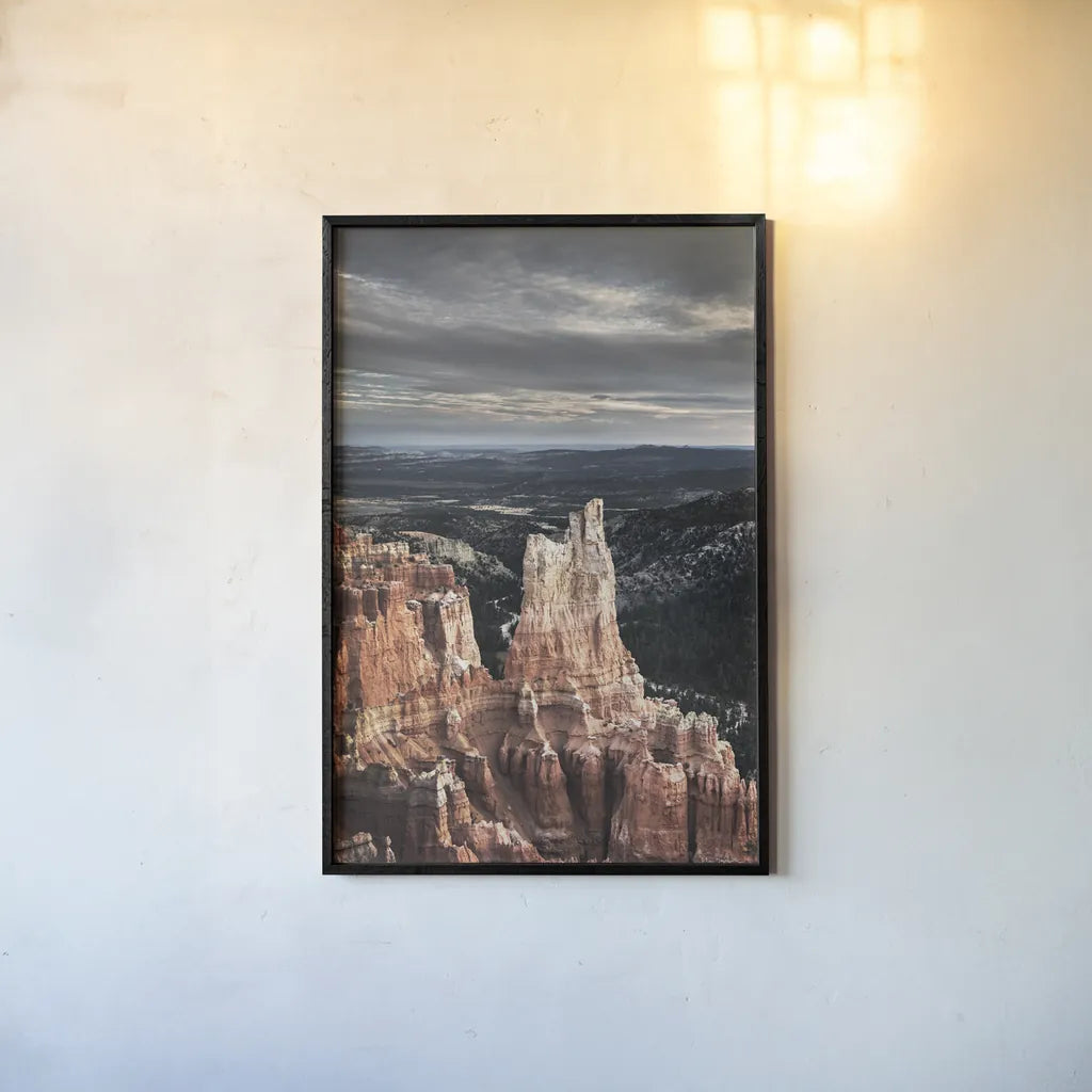 Bryce Canyon by Alan Majchrowicz. shown as a paper print in a black flame. Available as a archival giclee rolled canvas, fine art paper, or poster print. SKU 86297h.