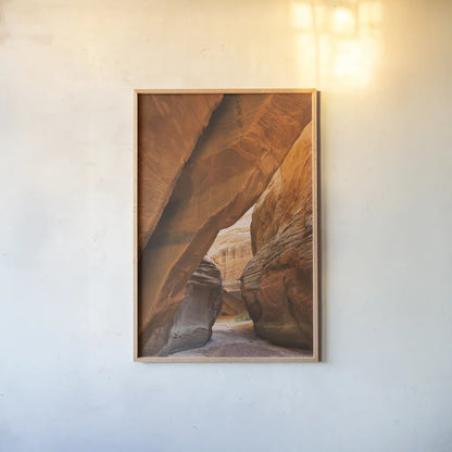 Buckskin Gulch I by Alan Majchrowicz. shown as a paper print in a natural frame. Available as a archival giclee rolled canvas, fine art paper, or poster print. SKU 53472h.