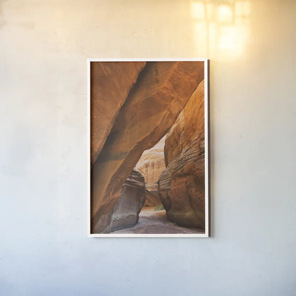 Buckskin Gulch I by Alan Majchrowicz. shown as a paper print in a white frame. Available as a archival giclee rolled canvas, fine art paper, or poster print. SKU 53472h.