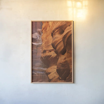 Buckskin Gulch III by Alan Majchrowicz. shown as a paper print in a natural frame. Available as a archival giclee rolled canvas, fine art paper, or poster print. SKU 53474h.