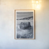 California Coast by Alan Majchrowicz. shown as a paper print in a natural frame. Available as a archival giclee rolled canvas, fine art paper, or poster print. SKU 33907h.