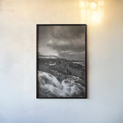 Cape Race Lighthouse by Alan Majchrowicz. shown as a paper print in a black flame. Available as a archival giclee rolled canvas, fine art paper, or poster print. SKU 88892h.