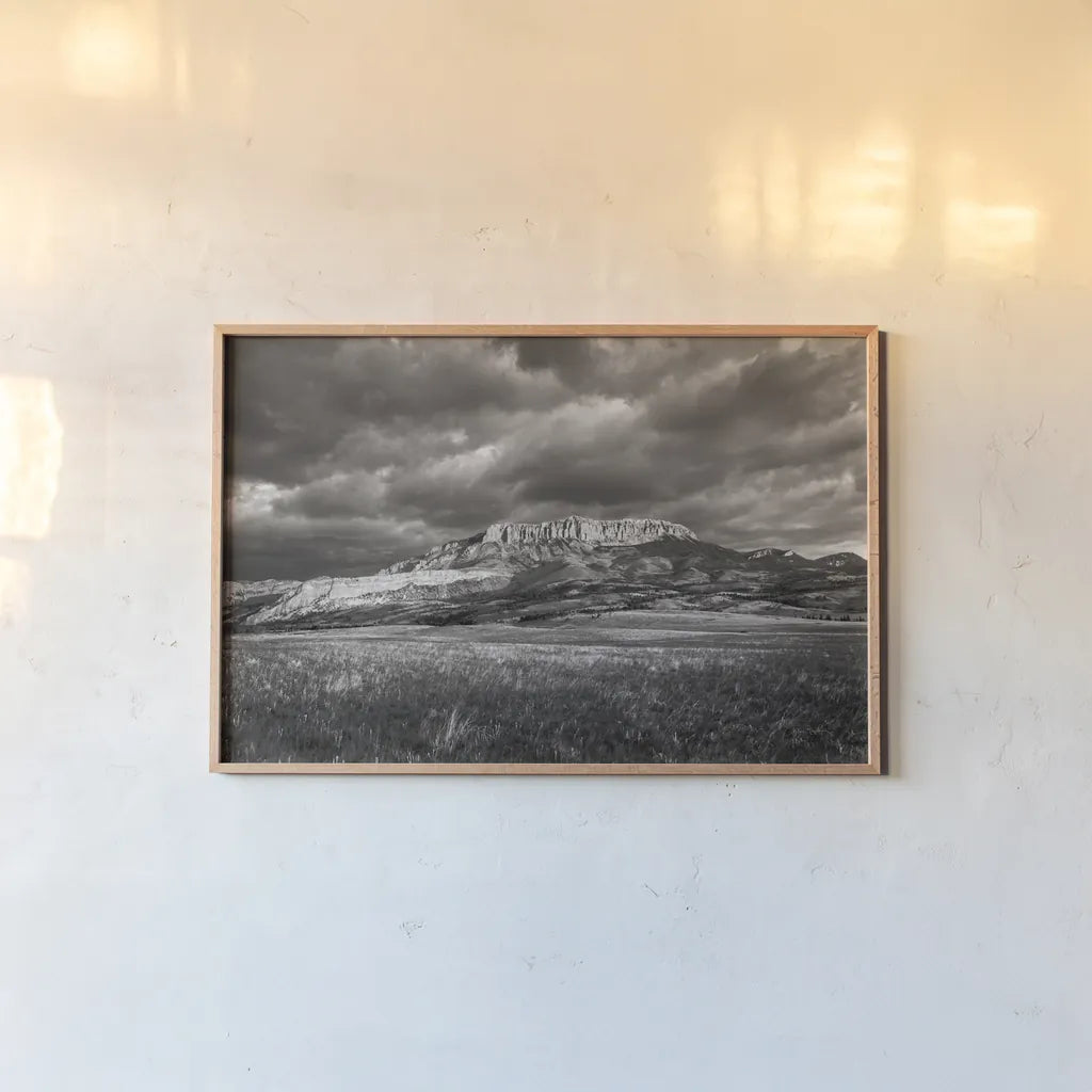 Castle Reef Mountain by Alan Majchrowicz. shown as a paper print in a natural frame. Available as a archival giclee rolled canvas, fine art paper, or poster print. SKU 64538i.