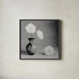 Chrysanthemum I by Alan Majchrowicz. Shown in a sleek black glass frame for a contemporary gallery look. Available as an archival giclee rolled canvas, fine art paper, or poster print. SKU 44145a.