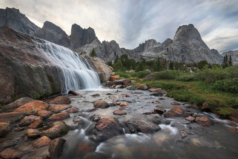 Cirque of the Towers Waterfall by Alan Majchrowicz. SKU 84029i. Archival Giclee Fine art print for wall decor.