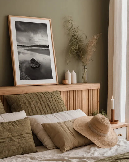 Clearing Storm on Washington Coast I by Alan Majchrowicz. shown as a paper print in a natural frame. Available as a archival giclee rolled canvas, fine art paper, or poster print. SKU 43952h.