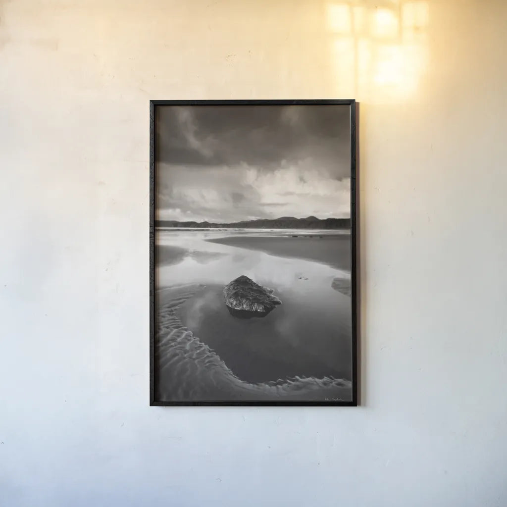 Clearing Storm on Washington Coast I by Alan Majchrowicz. shown as a paper print in a black flame. Available as a archival giclee rolled canvas, fine art paper, or poster print. SKU 43952h.