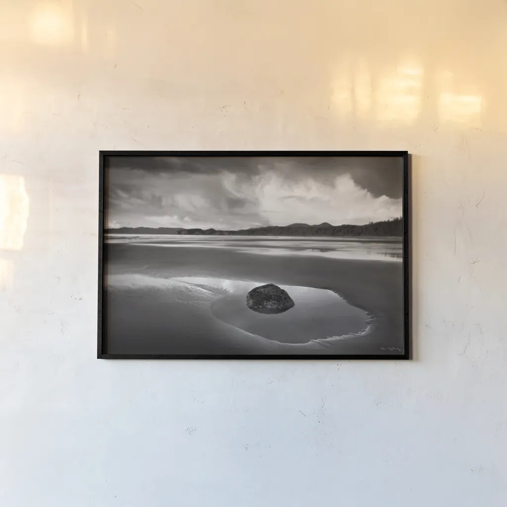 Clearing Storm on Washington Coast III by Alan Majchrowicz. shown as a paper print in a black flame. Available as a archival giclee rolled canvas, fine art paper, or poster print. SKU 33646i.