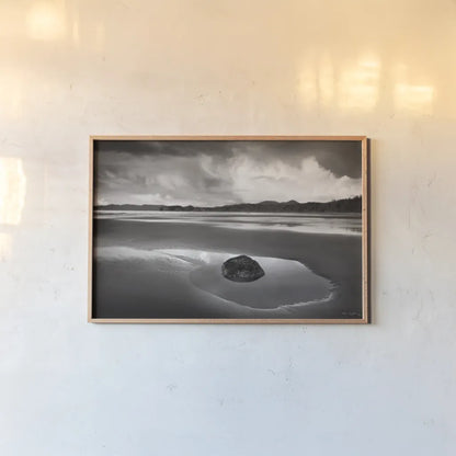 Clearing Storm on Washington Coast III by Alan Majchrowicz. shown as a paper print in a natural frame. Available as a archival giclee rolled canvas, fine art paper, or poster print. SKU 33646i.