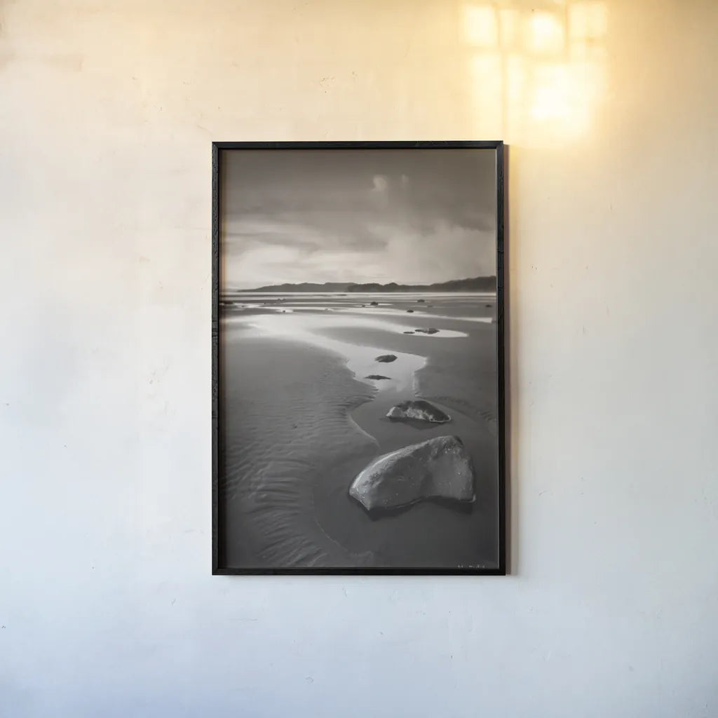 Clearing Storm on Washington Coast IX by Alan Majchrowicz. shown as a paper print in a black flame. Available as a archival giclee rolled canvas, fine art paper, or poster print. SKU 43959h.