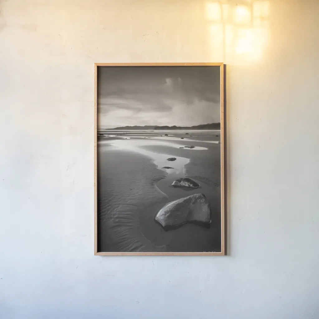 Clearing Storm on Washington Coast IX by Alan Majchrowicz. shown as a paper print in a natural frame. Available as a archival giclee rolled canvas, fine art paper, or poster print. SKU 43959h.