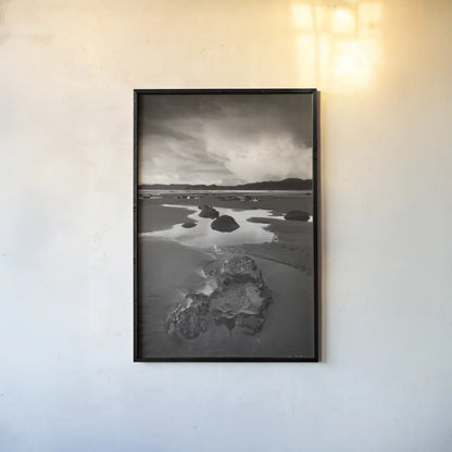Clearing Storm on Washington Coast V by Alan Majchrowicz. shown as a paper print in a black flame. Available as a archival giclee rolled canvas, fine art paper, or poster print. SKU 43955h.