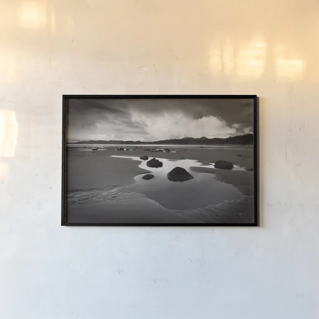 Clearing Storm on Washington Coast VI by Alan Majchrowicz. shown as a paper print in a black flame. Available as a archival giclee rolled canvas, fine art paper, or poster print. SKU 43956i.
