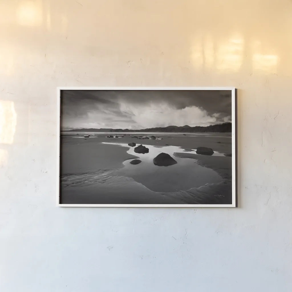 Clearing Storm on Washington Coast VI by Alan Majchrowicz. shown as a paper print in a white frame. Available as a archival giclee rolled canvas, fine art paper, or poster print. SKU 43956i.