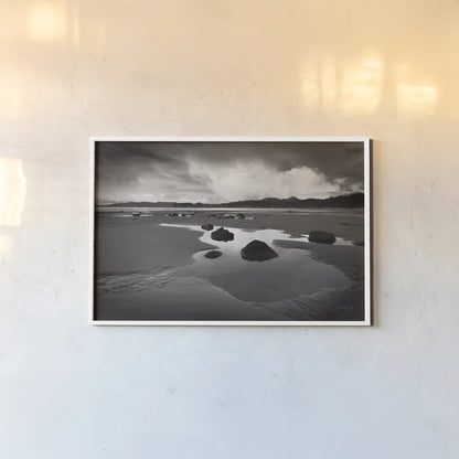 Clearing Storm on Washington Coast VI by Alan Majchrowicz. shown as a paper print in a white frame. Available as a archival giclee rolled canvas, fine art paper, or poster print. SKU 43956i.