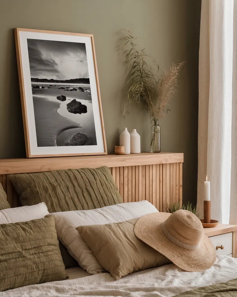 Clearing Storm on Washington Coast VII by Alan Majchrowicz. shown as a paper print in a natural frame. Available as a archival giclee rolled canvas, fine art paper, or poster print. SKU 43957h.