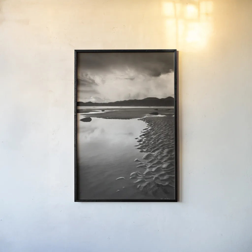 Clearing Storm on Washington Coast VIII by Alan Majchrowicz. shown as a paper print in a black flame. Available as a archival giclee rolled canvas, fine art paper, or poster print. SKU 43958h.