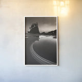 Coastal Evening by Alan Majchrowicz. shown as a paper print in a white frame. Available as a archival giclee rolled canvas, fine art paper, or poster print. SKU 64539h.