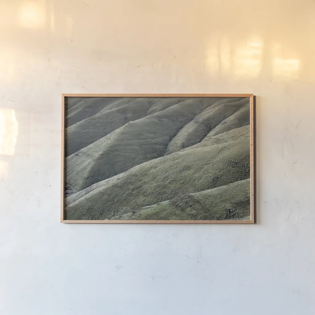 Columbia Plateau Oregon by Alan Majchrowicz. shown as a paper print in a natural frame. Available as a archival giclee rolled canvas, fine art paper, or poster print. SKU 63239i.