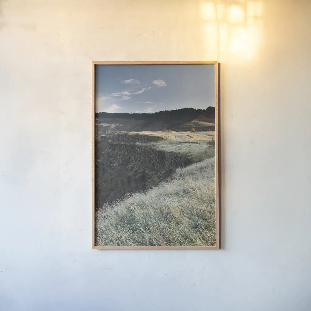 Columbia River Gorge by Alan Majchrowicz. shown as a paper print in a natural frame. Available as a archival giclee rolled canvas, fine art paper, or poster print. SKU 63238h.