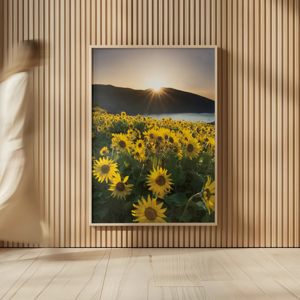 Columbia River Gorge Sunrise by Alan Majchrowicz. shown as over sized large wall art. Available as an archival giclee rolled canvas, fine art paper, or poster print. SKU 33789h.