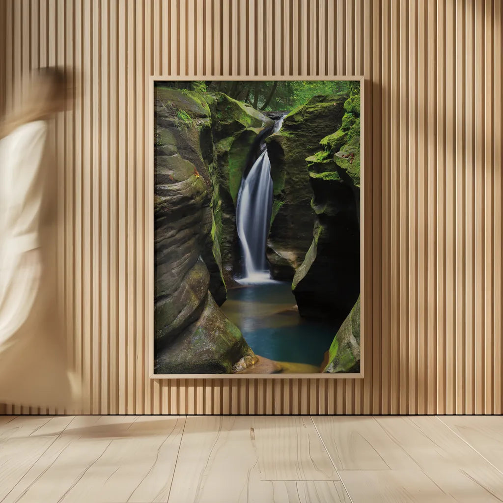 Corkscrew Falls Ohio by Alan Majchrowicz. shown as over sized large wall art. Available as an archival giclee rolled canvas, fine art paper, or poster print. SKU 50159h.