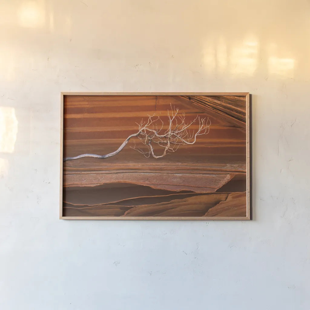 Coyote Buttes III by Alan Majchrowicz. shown as a paper print in a natural frame. Available as a archival giclee rolled canvas, fine art paper, or poster print. SKU 53282i.