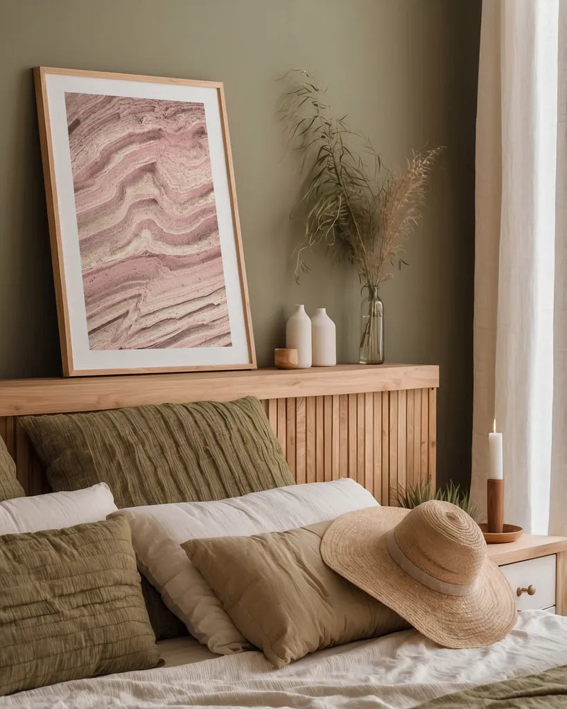 Coyote Buttes IV Blush by Alan Majchrowicz. shown as a paper print in a natural frame. Available as a archival giclee rolled canvas, fine art paper, or poster print. SKU 53656h.