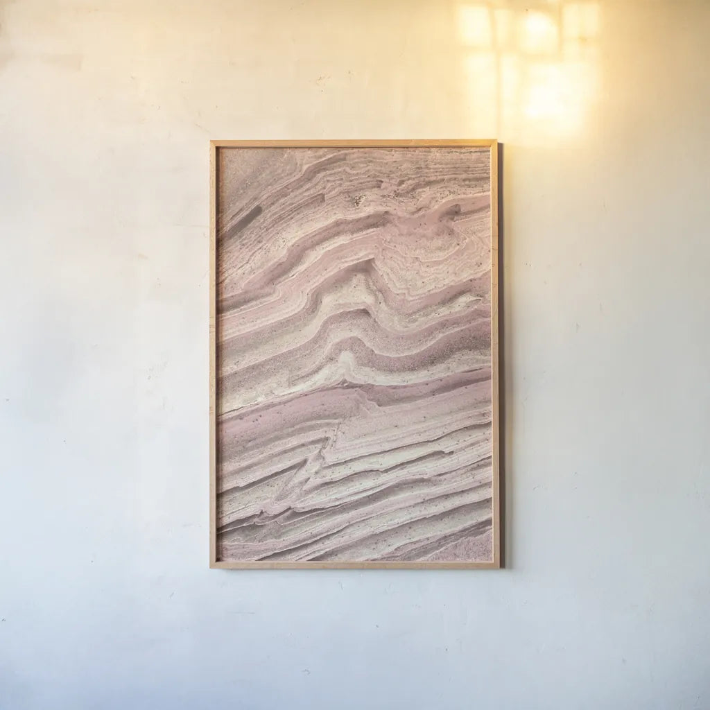 Coyote Buttes IV Blush by Alan Majchrowicz. shown as a paper print in a natural frame. Available as a archival giclee rolled canvas, fine art paper, or poster print. SKU 53656h.