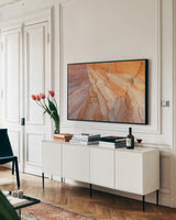 Coyote Buttes VII by Alan Majchrowicz. shown as a framed stretched canvas in a living room above a console. Available as a archival giclee rolled canvas, fine art paper, or poster print. SKU 53286i.
