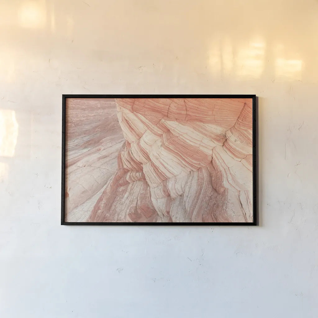 Coyote Buttes VII Blush by Alan Majchrowicz. shown as a paper print in a black flame. Available as a archival giclee rolled canvas, fine art paper, or poster print. SKU 53659i.