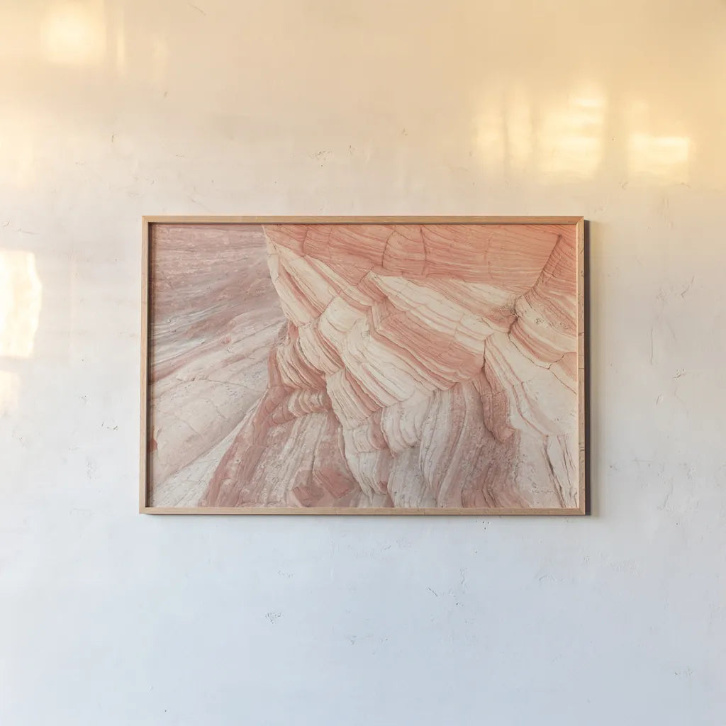 Coyote Buttes VII Blush by Alan Majchrowicz. shown as a paper print in a natural frame. Available as a archival giclee rolled canvas, fine art paper, or poster print. SKU 53659i.