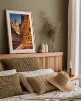 Crack Canyon II by Alan Majchrowicz. shown as a paper print in a natural frame. Available as a archival giclee rolled canvas, fine art paper, or poster print. SKU 53588h.