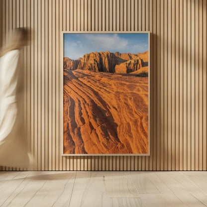 Cross Bed Sandstone by Alan Majchrowicz. shown as over sized large wall art. Available as an archival giclee rolled canvas, fine art paper, or poster print. SKU 84030h.