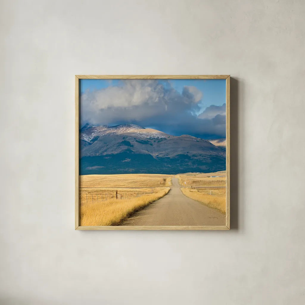 Crossroads in Color Crop by Alan Majchrowicz. Shown in a natural wood glass frame for a timeless modern aesthetic. Available as an archival giclee rolled canvas, fine art paper, or poster print. SKU 15639a.