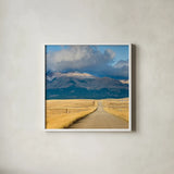 Crossroads in Color Crop by Alan Majchrowicz. Shown in a crisp white glass frame for a clean and minimalist style. Available as an archival giclee rolled canvas, fine art paper, or poster print. SKU 15639a.