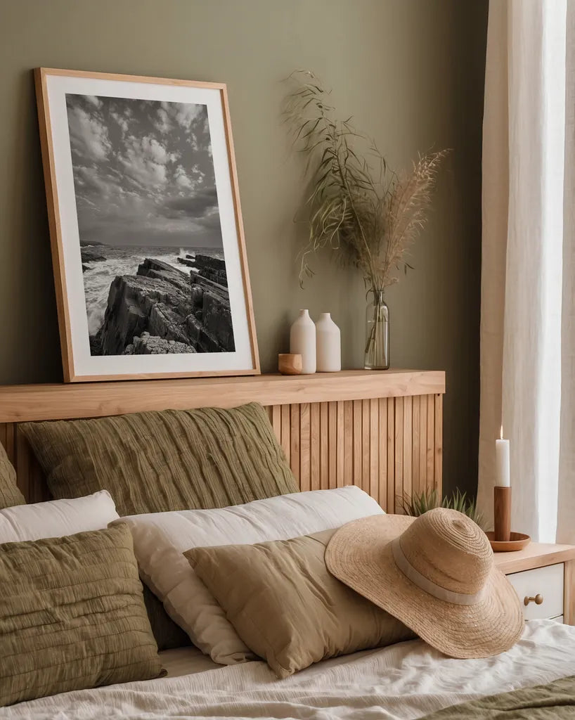 Daleys Point by Alan Majchrowicz. shown as a paper print in a natural frame. Available as a archival giclee rolled canvas, fine art paper, or poster print. SKU 88893h.