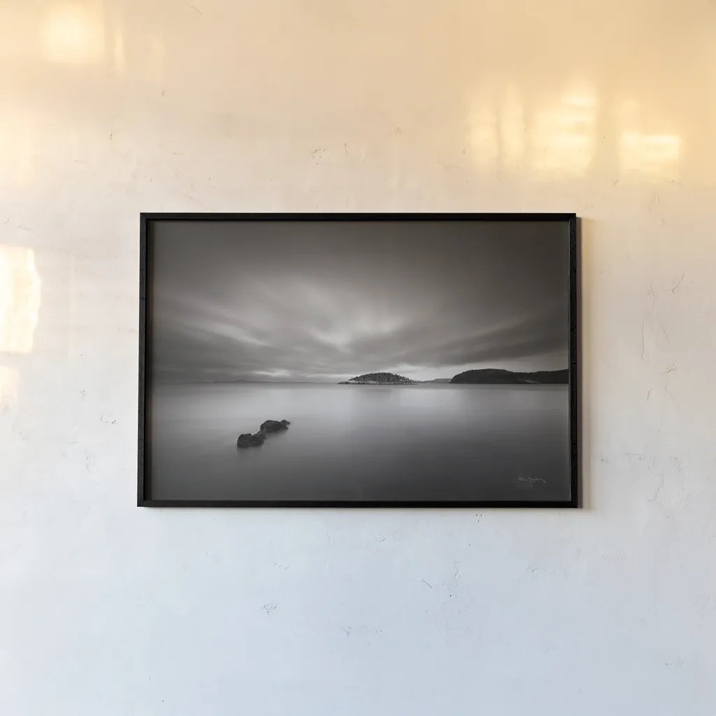 Deception Pass by Alan Majchrowicz. shown as a paper print in a black flame. Available as a archival giclee rolled canvas, fine art paper, or poster print. SKU 88898i.