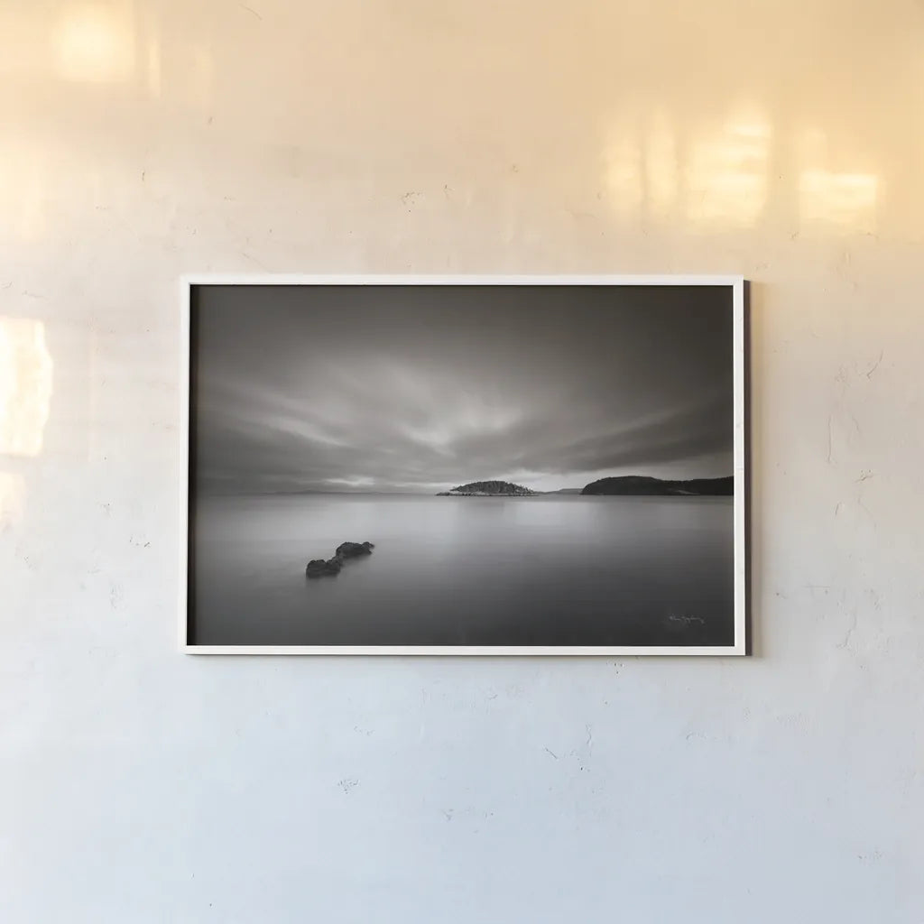 Deception Pass by Alan Majchrowicz. shown as a paper print in a white frame. Available as a archival giclee rolled canvas, fine art paper, or poster print. SKU 88898i.