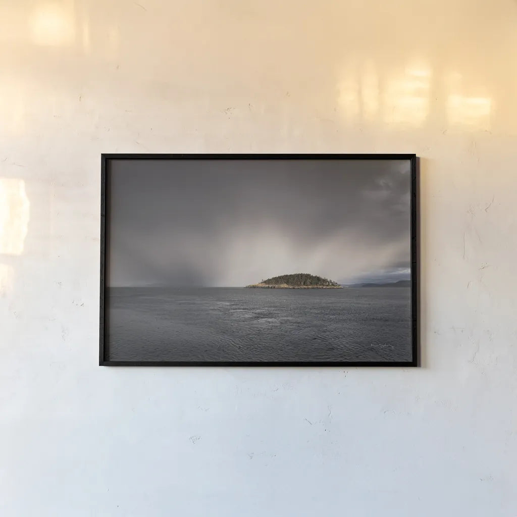 Deception Pass Island by Alan Majchrowicz. shown as a paper print in a black flame. Available as a archival giclee rolled canvas, fine art paper, or poster print. SKU 71203i.