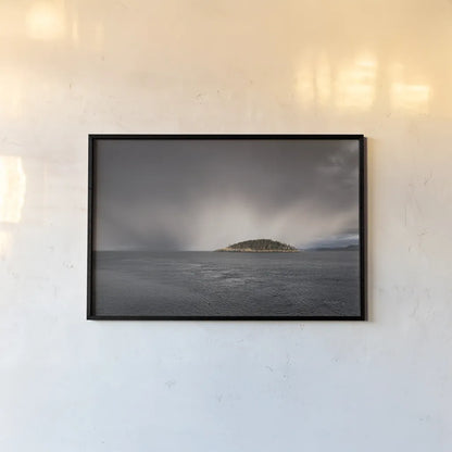 Deception Pass Island by Alan Majchrowicz. shown as a paper print in a black flame. Available as a archival giclee rolled canvas, fine art paper, or poster print. SKU 71203i.