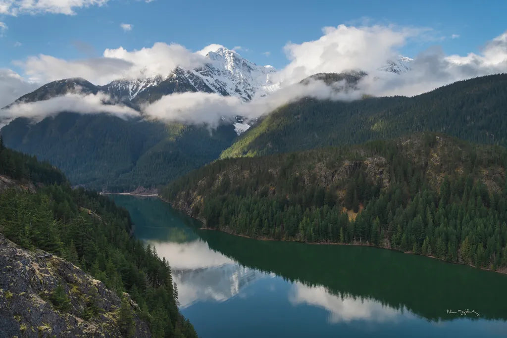 Diablo Lake and Colonial Peak by Alan Majchrowicz. SKU 101145i. Archival Giclee Fine art print for wall decor.