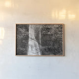 Double Falls II by Alan Majchrowicz. shown as a paper print in a natural frame. Available as a archival giclee rolled canvas, fine art paper, or poster print. SKU 12956i.
