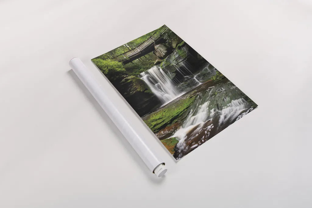 Elakala Falls West I by Alan Majchrowicz. shown as a rolled paper print. Available as archival giclee rolled canvas, fine art paper, or poster print. SKU 50161h.