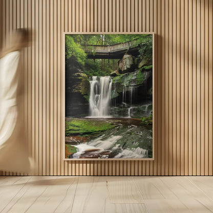 Elakala Falls West I by Alan Majchrowicz. shown as over sized large wall art. Available as an archival giclee rolled canvas, fine art paper, or poster print. SKU 50161h.